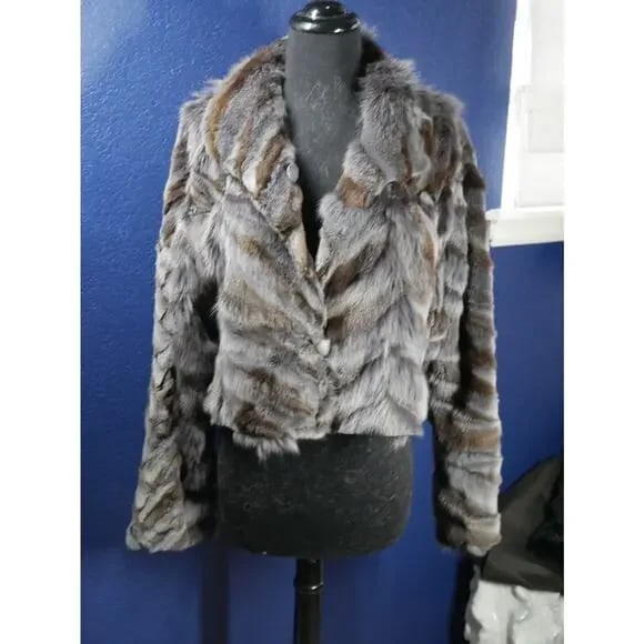 Beautiful BoHo Purple Fox paw Fur reversible Coat Jacket Burning Man (1 of 7)