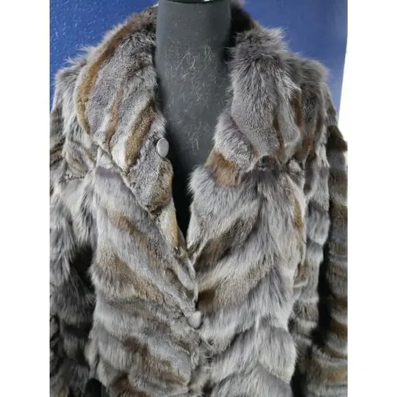 Beautiful BoHo Purple Fox paw Fur reversible Coat Jacket Burning Man - 2