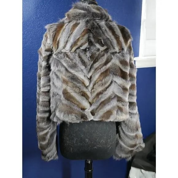 Beautiful BoHo Purple Fox paw Fur reversible Coat Jacket Burning Man - 4