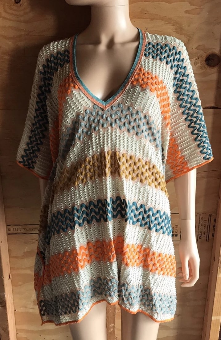Groovy Missoni Multi Color Cotton Blend Tunic Dress (1 of 7)