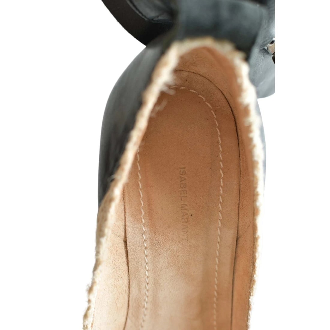 Isabel Marant Gava Beige Raffia Black Leather Ankle Cuff Heel Pumps Shoes 40 - 8