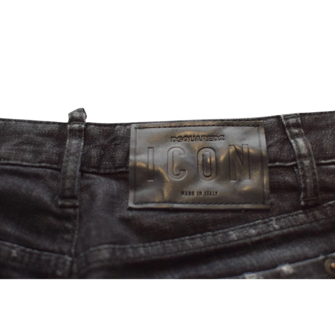 Dsquared2 Black Gray "Icon" Denim Crop Distressed Slim Trousers Pants size 40 - 3