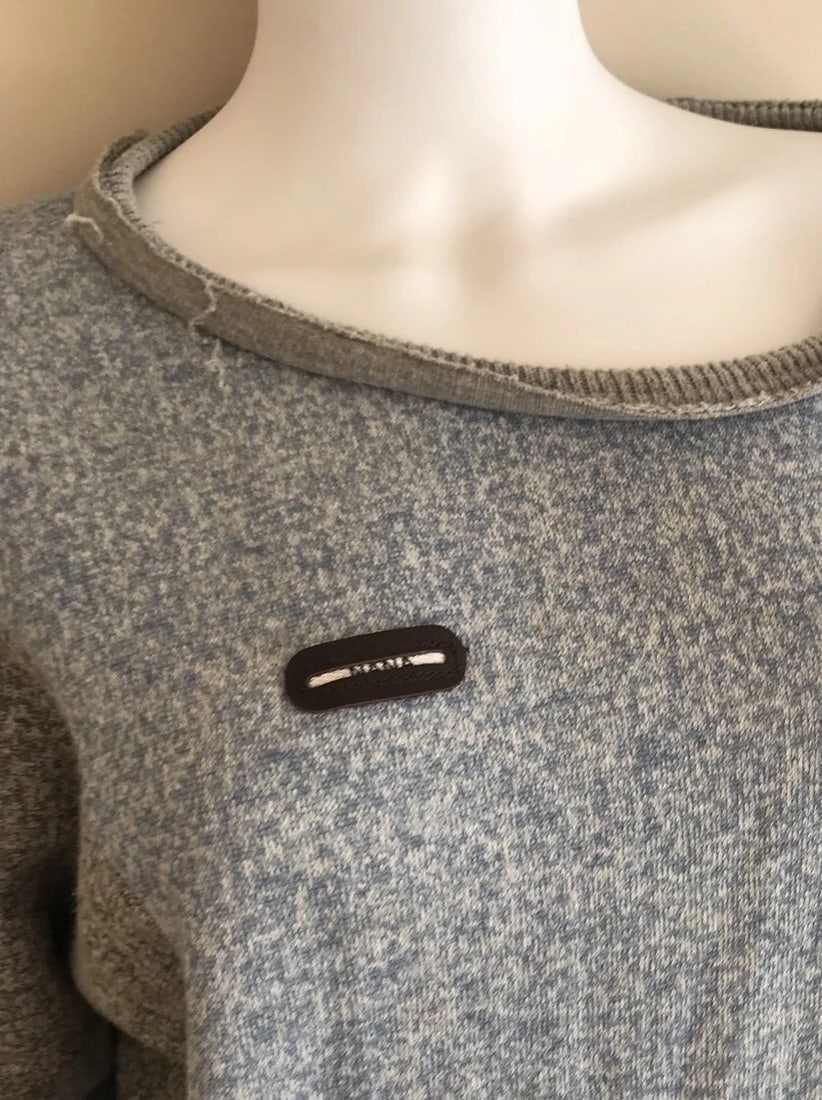 Nana Made In Korea Blue And Gray Sweater With Zippers Size Medium - 4