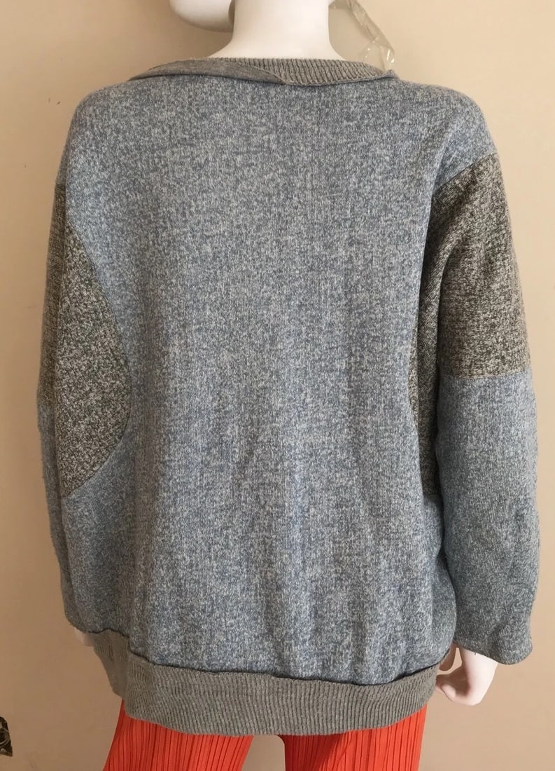 Nana Made In Korea Blue And Gray Sweater With Zippers Size Medium - 6