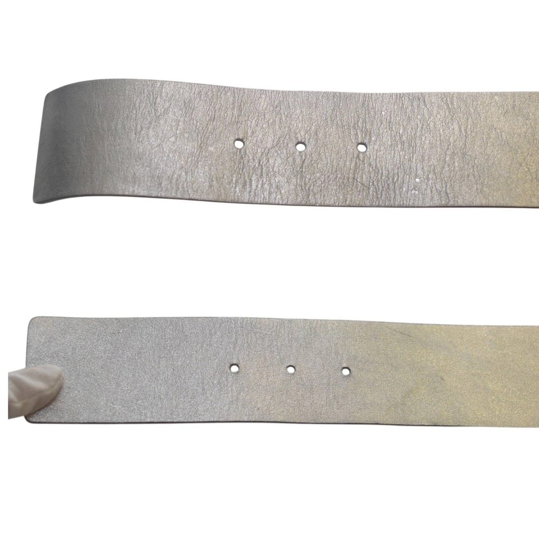 Versace for H&M Silver Color Leather Waist Belt size S - 5