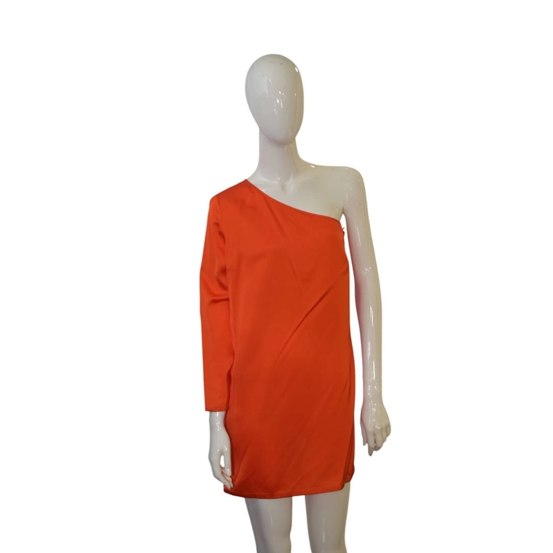 Stella McCartney Orange Viscose One Shoulder Mini Length dress size 42 (1 of 8)