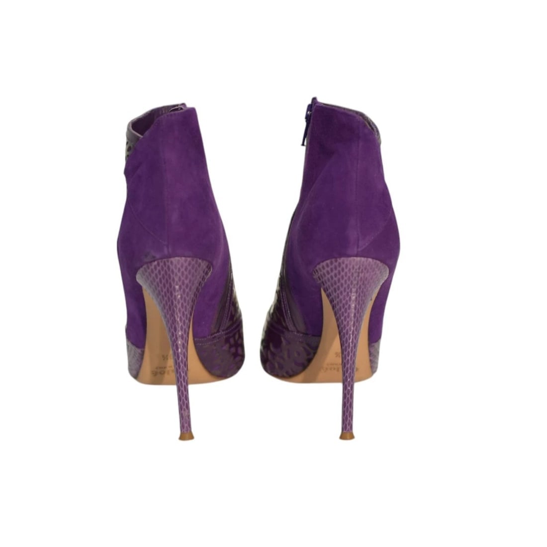 Chloe purple pointed toe cut out patent leather, suede & snake ankle boots 39,5 - 3