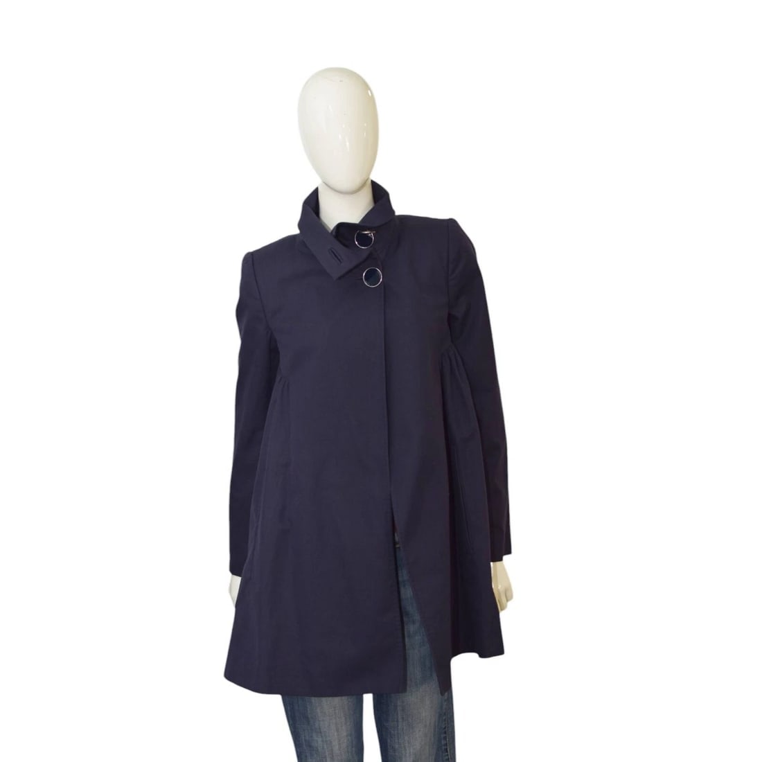 Stella McCartney Blue Cotton Three Button A-line Lightweight Jacket size 42 (1 of 8)