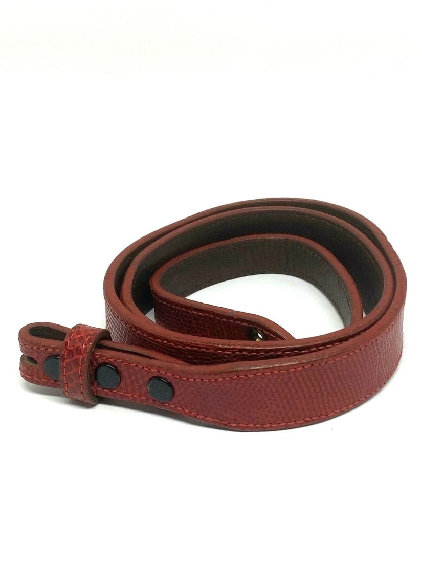 STYLISH AUTHENTIC STAMPED BARRY KIESELSTEIN CORD NEW YORK RED SNAKE BELT C.1990 - 11