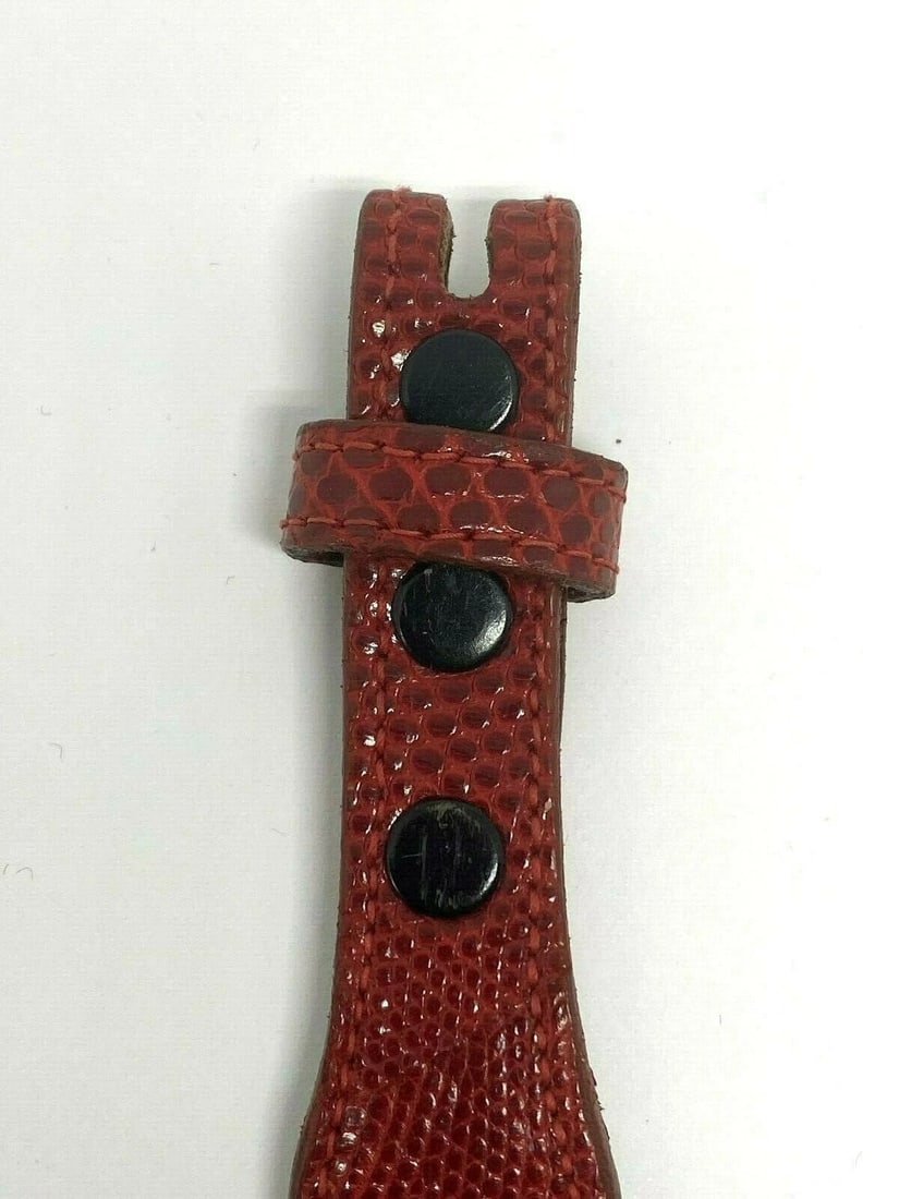 STYLISH AUTHENTIC STAMPED BARRY KIESELSTEIN CORD NEW YORK RED SNAKE BELT C.1990 - 3