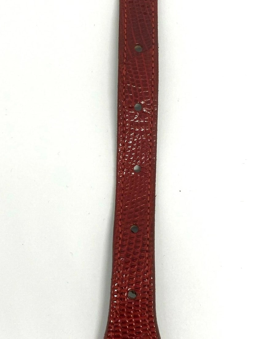 STYLISH AUTHENTIC STAMPED BARRY KIESELSTEIN CORD NEW YORK RED SNAKE BELT C.1990 - 7