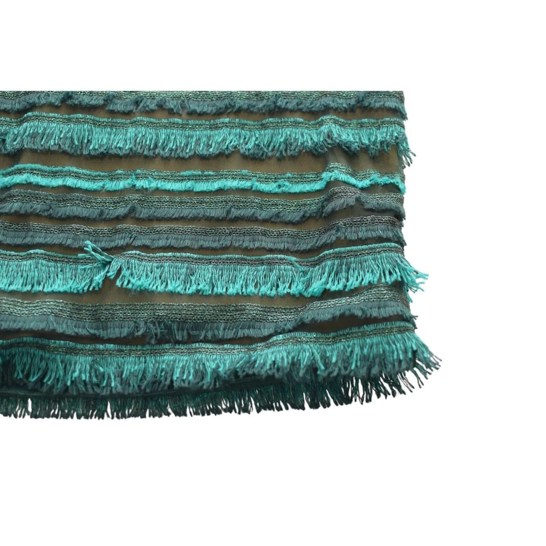 Tadashi Shoji Blue Knee Length Sleeveless Sequined Lace Dress w. Fringes size 10 - 7