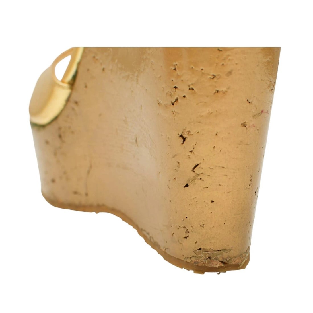 Jimmy Choo Gold Leather T - strap Sandals Wedges Heel Platform Shoes size 41 - 10