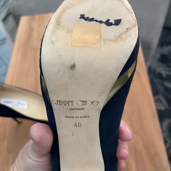 Gorgeous, Brand New, jimmy Choo Navy & gold platform pumps heels shoes 4… - 5