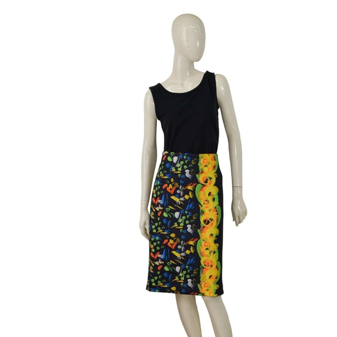 Versace Collection Multicolor Knee Length Pencil Skirt Size 48 (1 of 6)