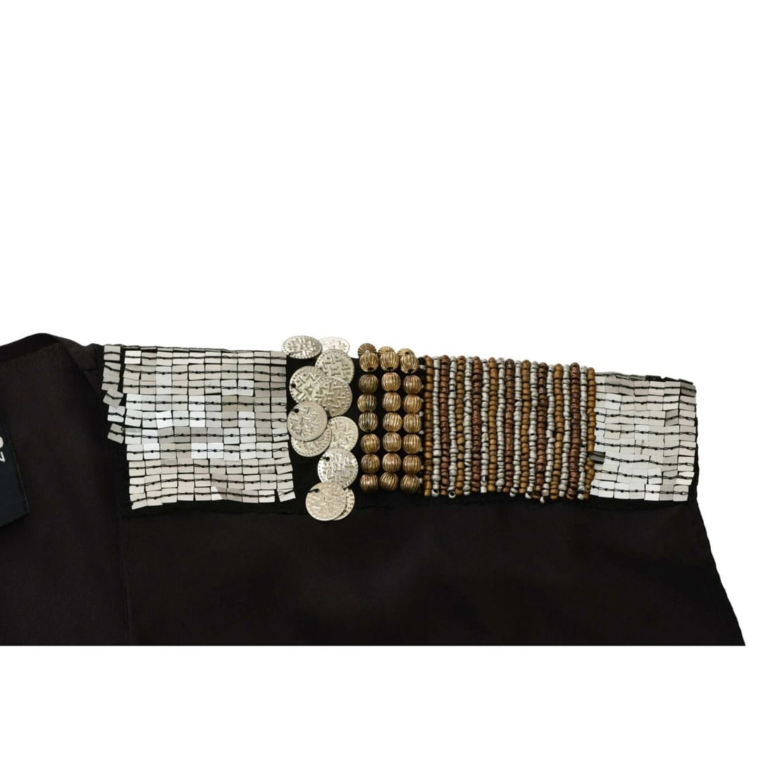 American Retro Combi Black Silk Sequins Romper Playsuit Shorts size 40 - 6