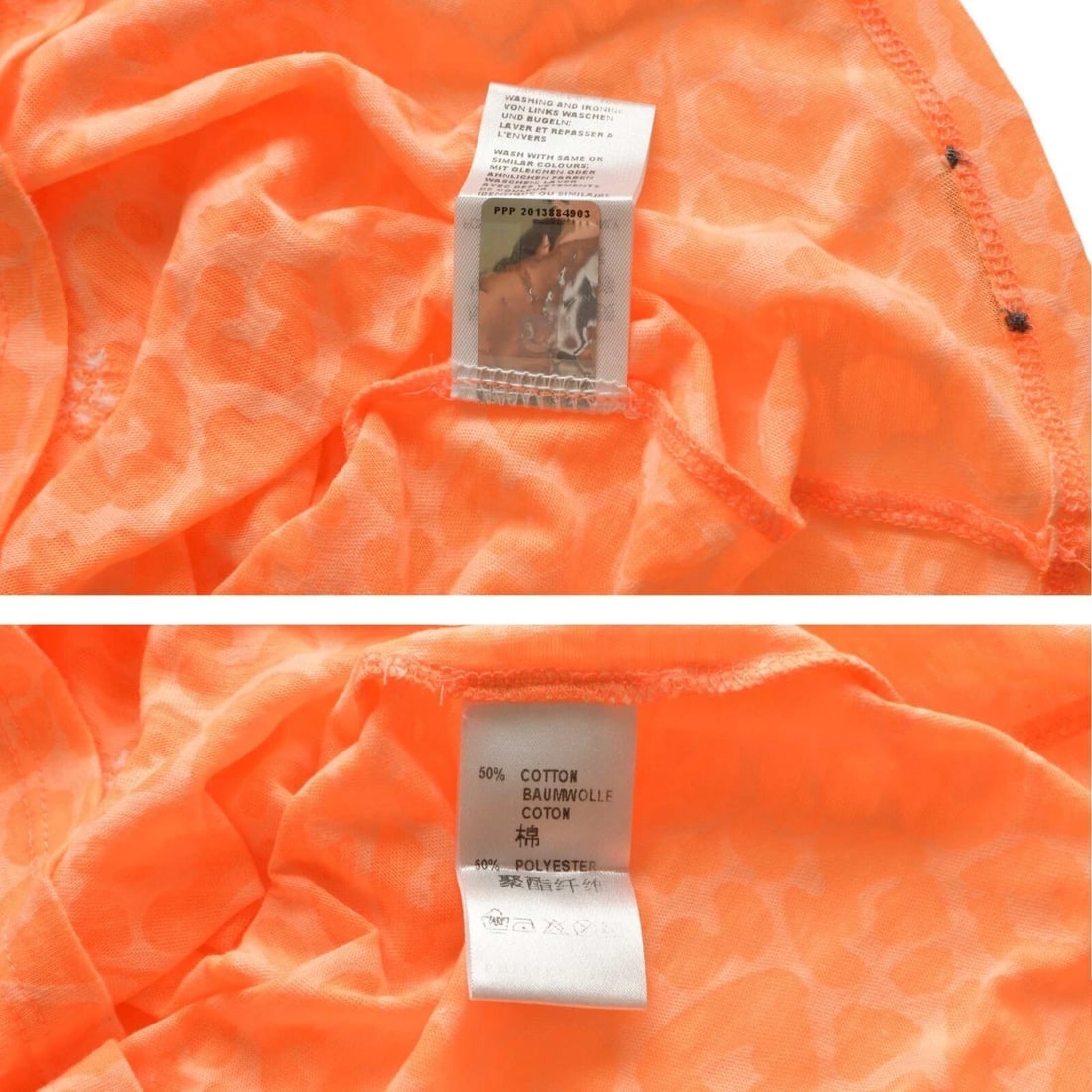 Philipp Plein Orange Leopard Print Skull Mickey Ears Tank Racer Back Top Size M - 3