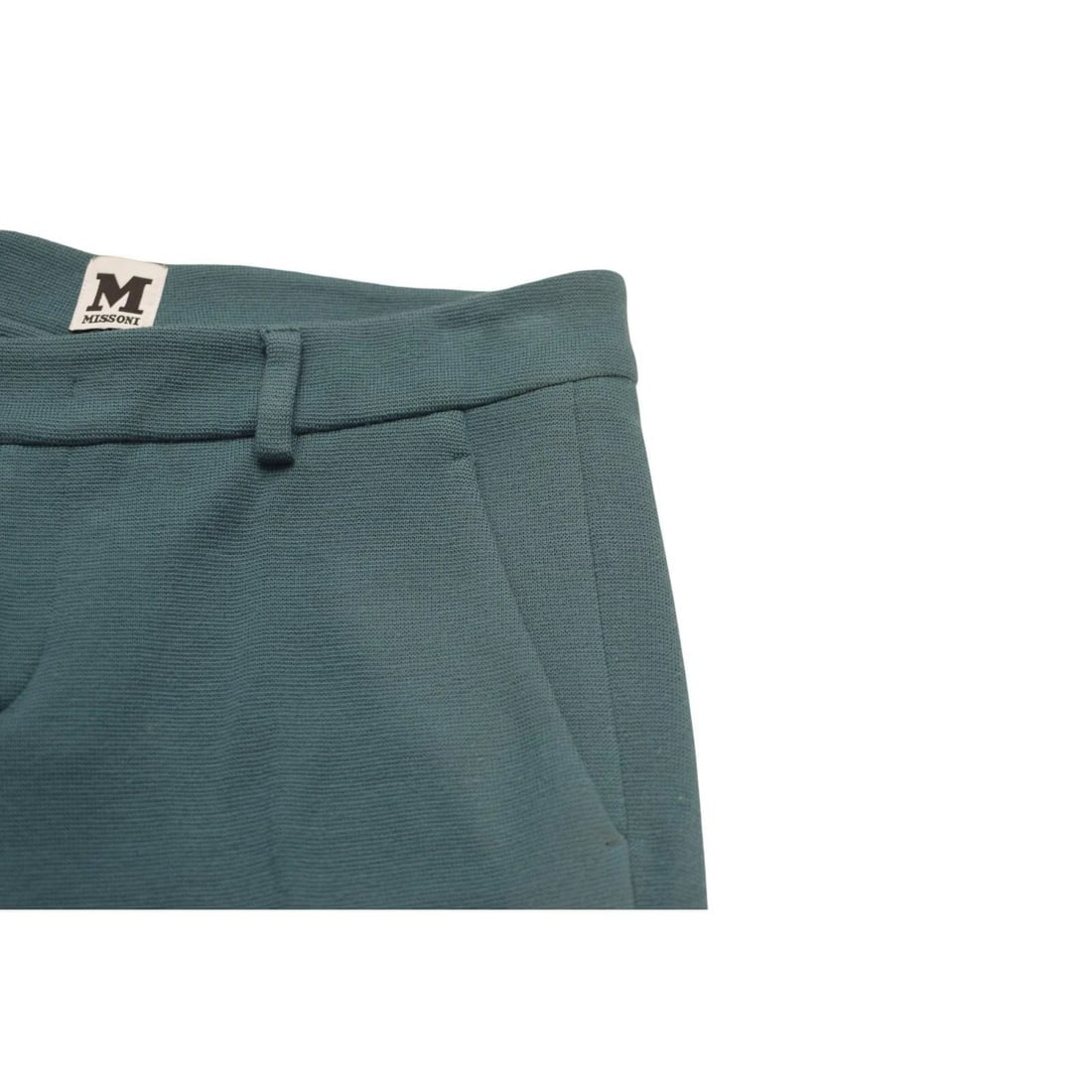 M Missoni Teal Color Woolen Knit Trousers Pants Size 40 - 5