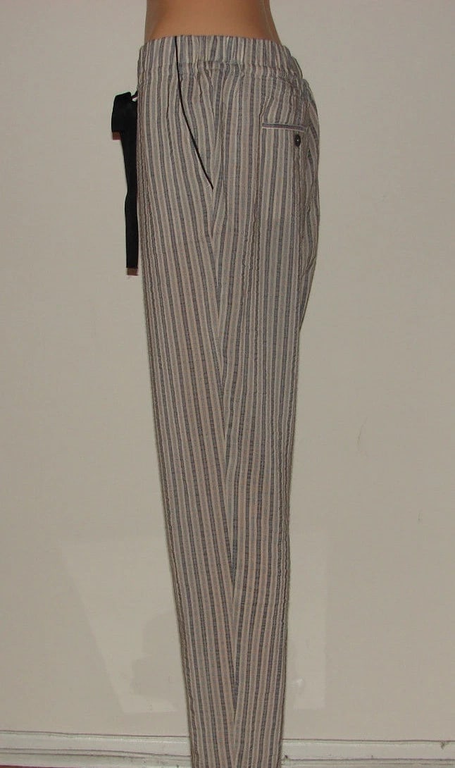 GIADA FORTE ITALY 2004 STRIPED COZY PANTS COTTON SILK SIZE III - 4