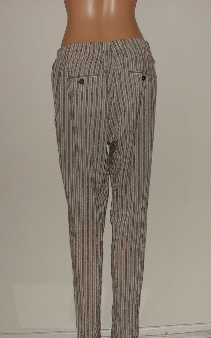 GIADA FORTE ITALY 2004 STRIPED COZY PANTS COTTON SILK SIZE III - 5