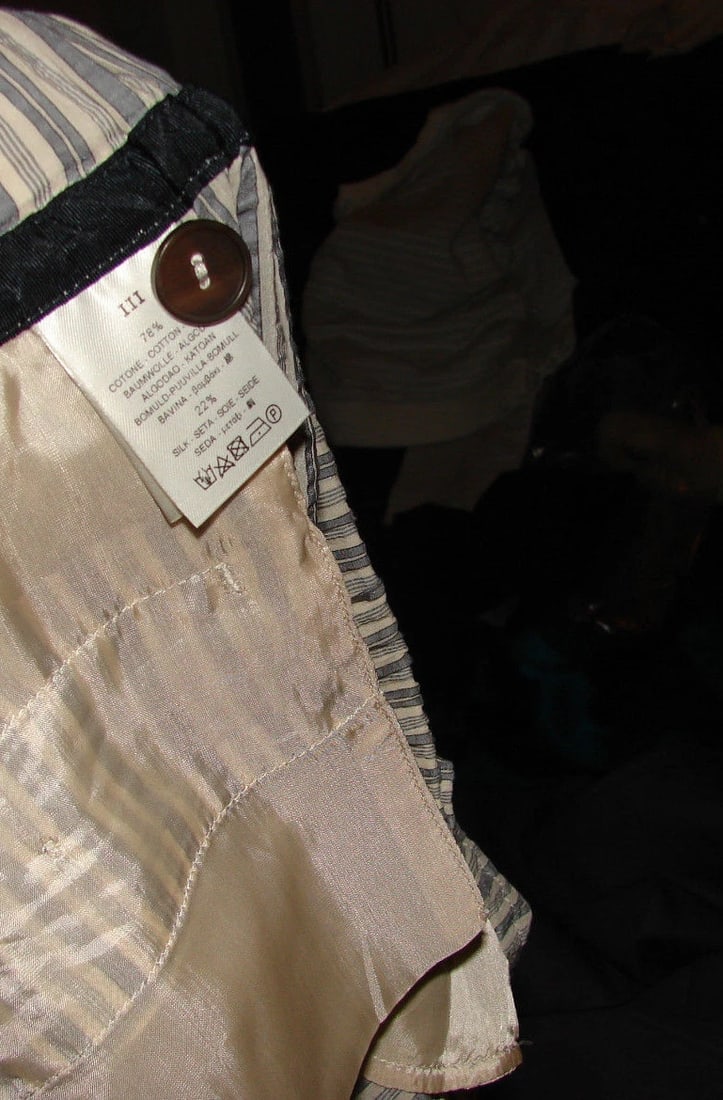 GIADA FORTE ITALY 2004 STRIPED COZY PANTS COTTON SILK SIZE III - 6