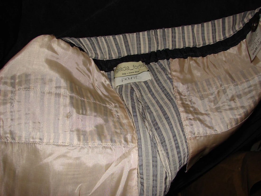 GIADA FORTE ITALY 2004 STRIPED COZY PANTS COTTON SILK SIZE III - 7