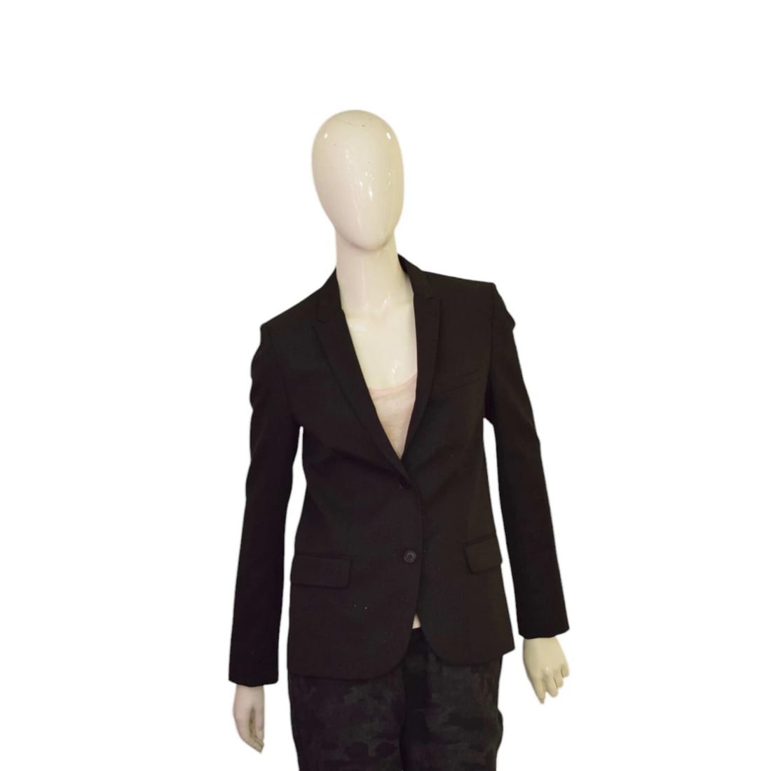 Zadig & Voltaire Vany Strass Black Shiny Fitted Two Button Jacket Blazer size S (1 of 9)