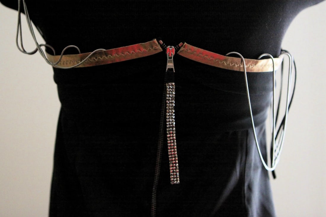 DOLCE & GABBANA MADE IN ITALY SILK LEATHER CHAIN STRAPS TOP TANK TOP BLOUSE - 11