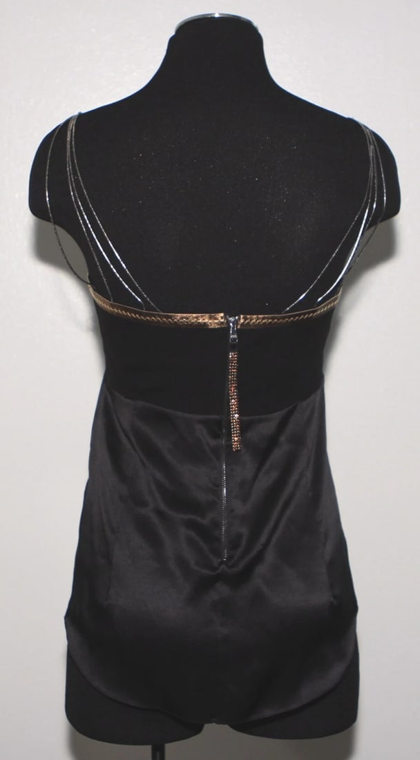 DOLCE & GABBANA MADE IN ITALY SILK LEATHER CHAIN STRAPS TOP TANK TOP BLOUSE - 7