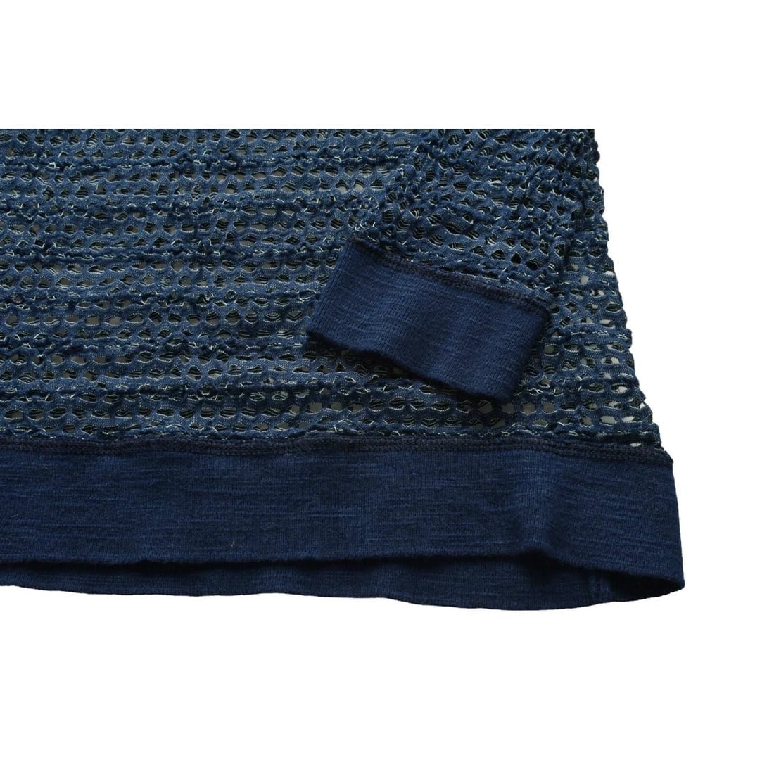 Isabel Marant Blue Perforated Elastic Sheer Fitted Blouse Long Sleeve Top size 2 - 6