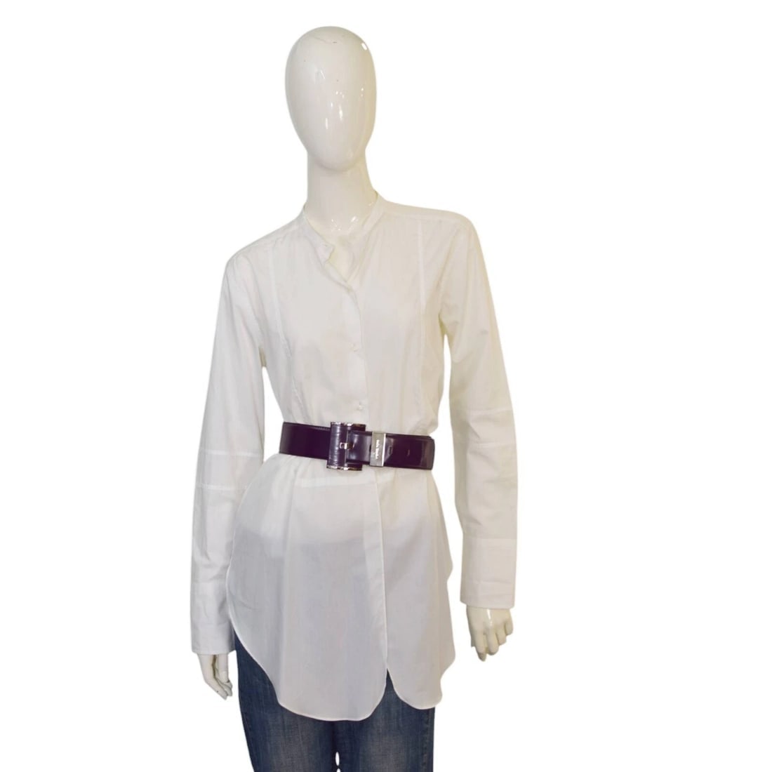 Michael Kors Purple Leather Silver TOne Hardware w. Logo Waist Belt size M - 2