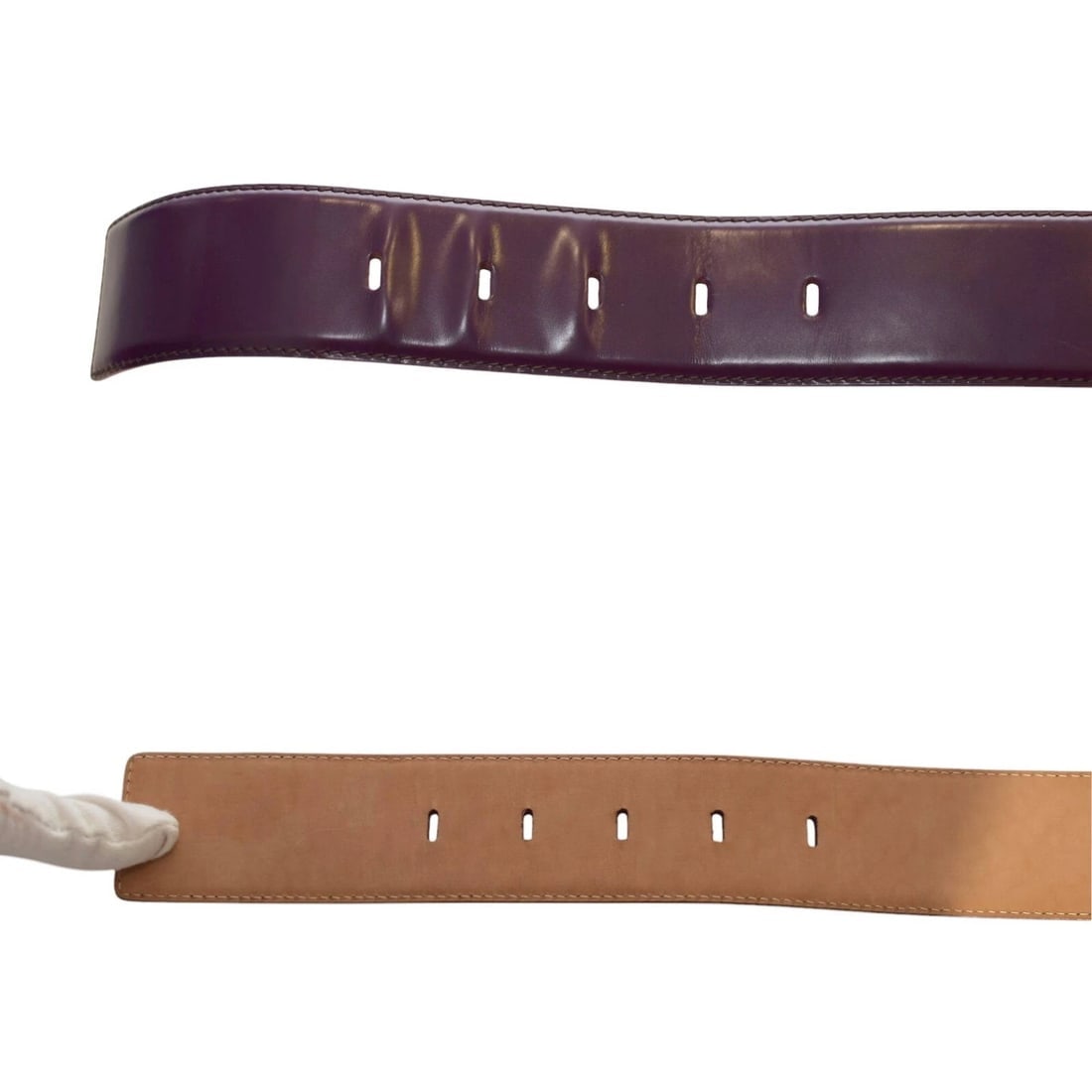 Michael Kors Purple Leather Silver TOne Hardware w. Logo Waist Belt size M - 4