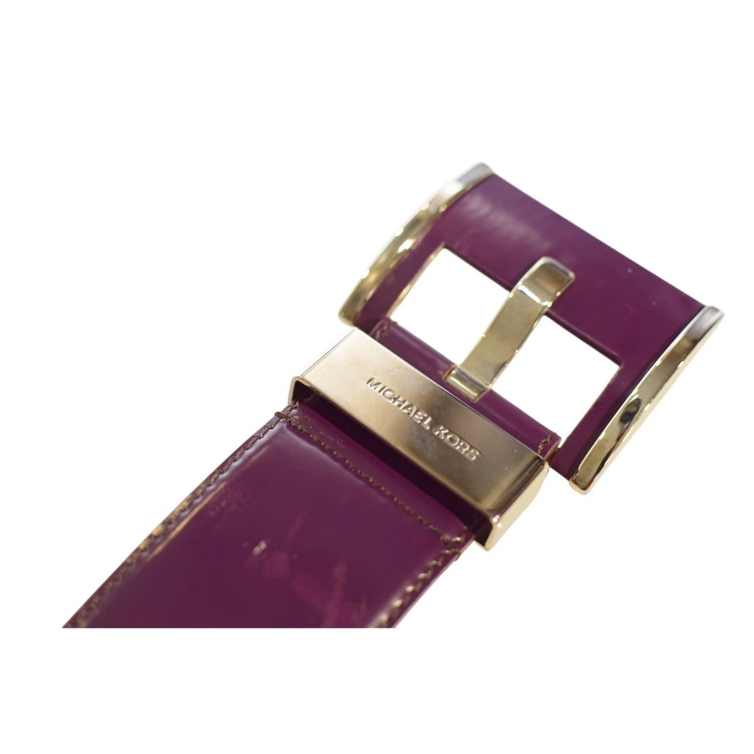 Michael Kors Purple Leather Silver TOne Hardware w. Logo Waist Belt size M - 5