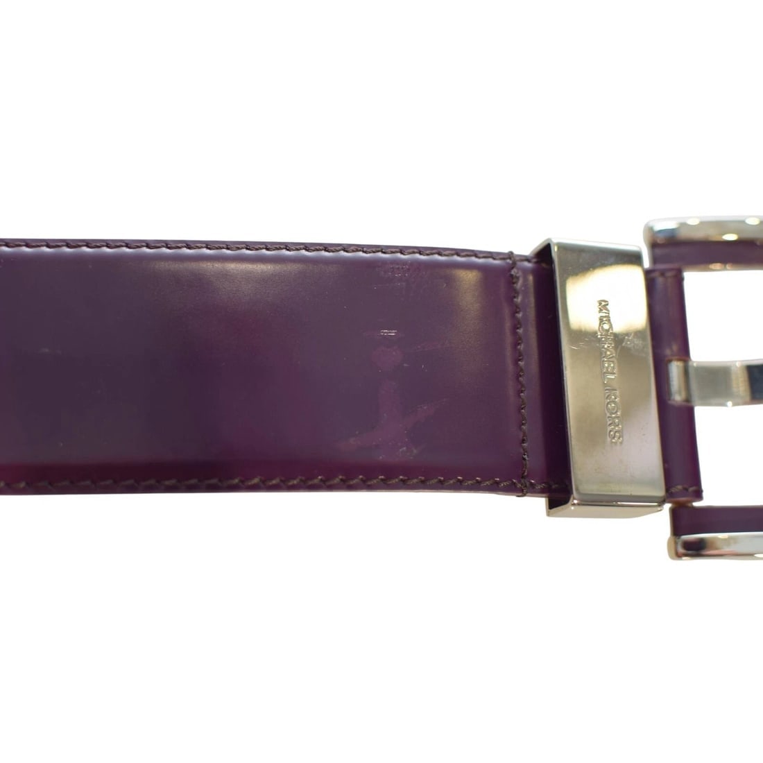 Michael Kors Purple Leather Silver TOne Hardware w. Logo Waist Belt size M - 6