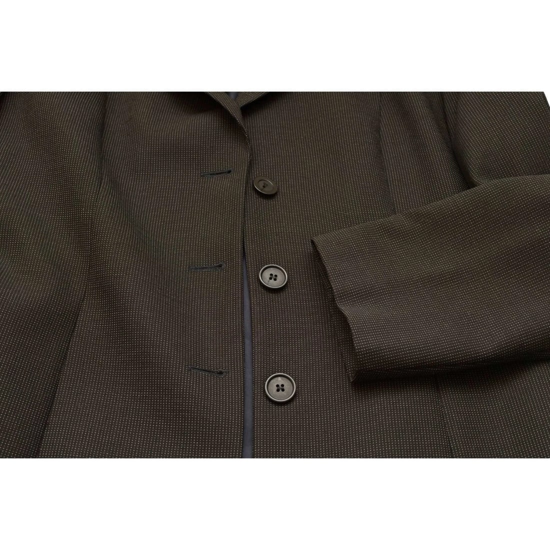 Emporio Armani Woolen Black & Dots Blazer Jacket Pants Trousers Suit Set size 48 - 6