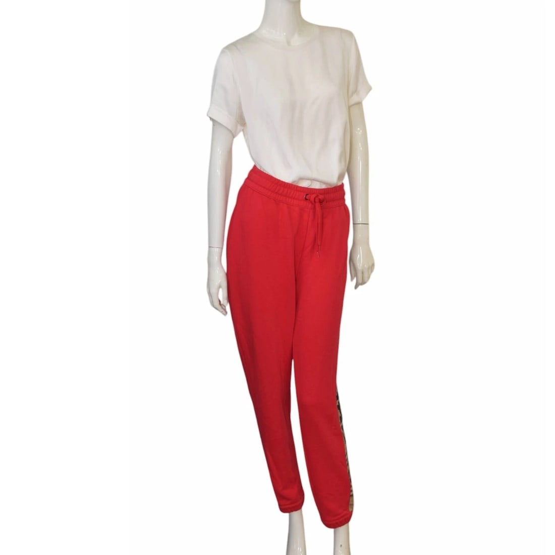 Burberry Red Cotton Signature Sweatpants Sport Lounge Trousers Pants size S / P (1 of 7)