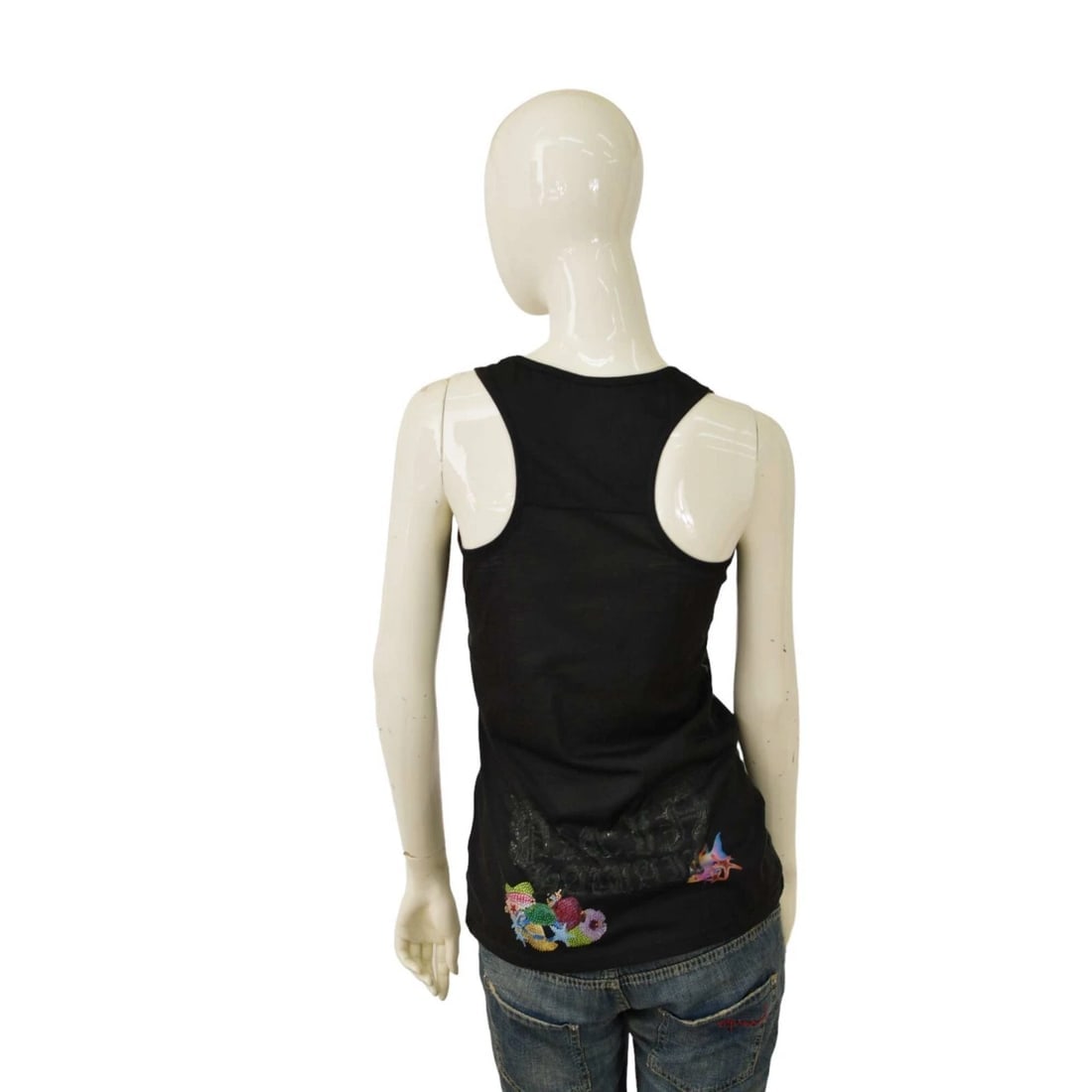 Philipp Plein Sea Creatures Fish Gray Tank Sleeveless Racer Back Top - Size L - 2