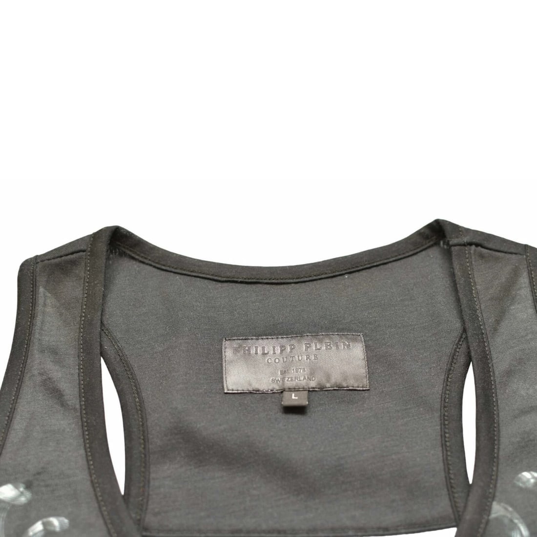 Philipp Plein Sea Creatures Fish Gray Tank Sleeveless Racer Back Top - Size L - 3