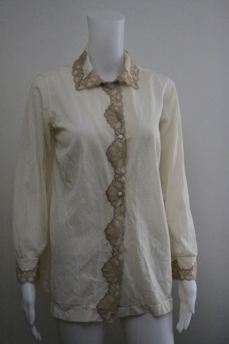 EMILIO PUCCI FOR FORMFIT ROGERS SIZE S 10-12 MADE IN USA ITALY PAJAMA TOP - 3