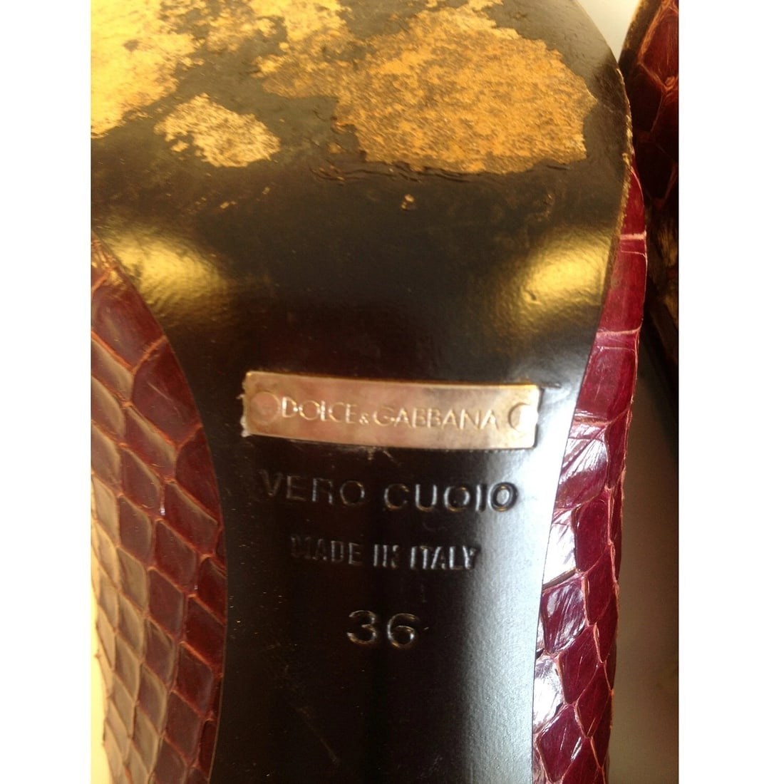 Dolce & Gabbana bordeaux snakeskin & suede leather pointy classic pumps - 9