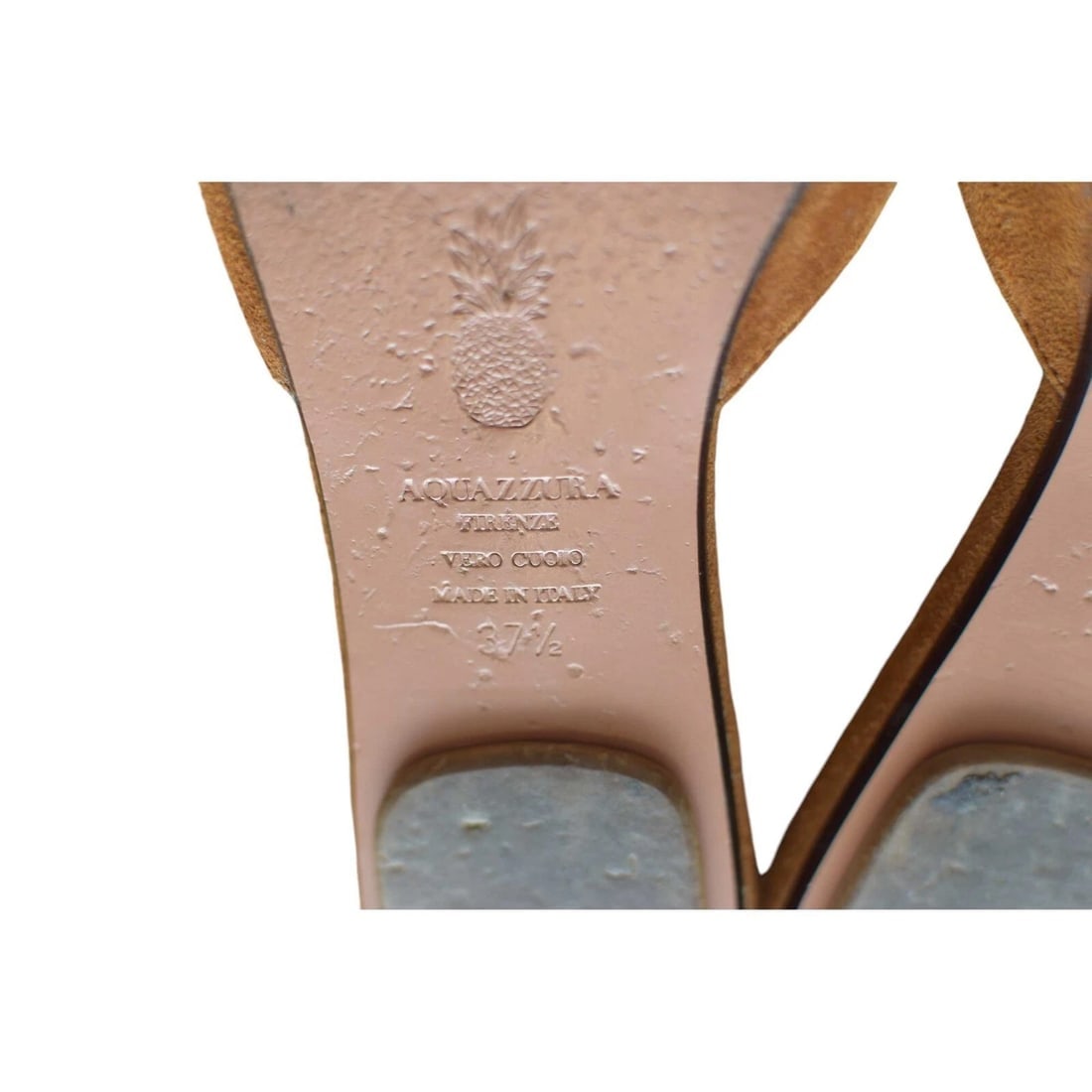 Aquazzura Brown Suede Tassels Fringes Flat Slides Sandal Shoes size 37.5 - 6