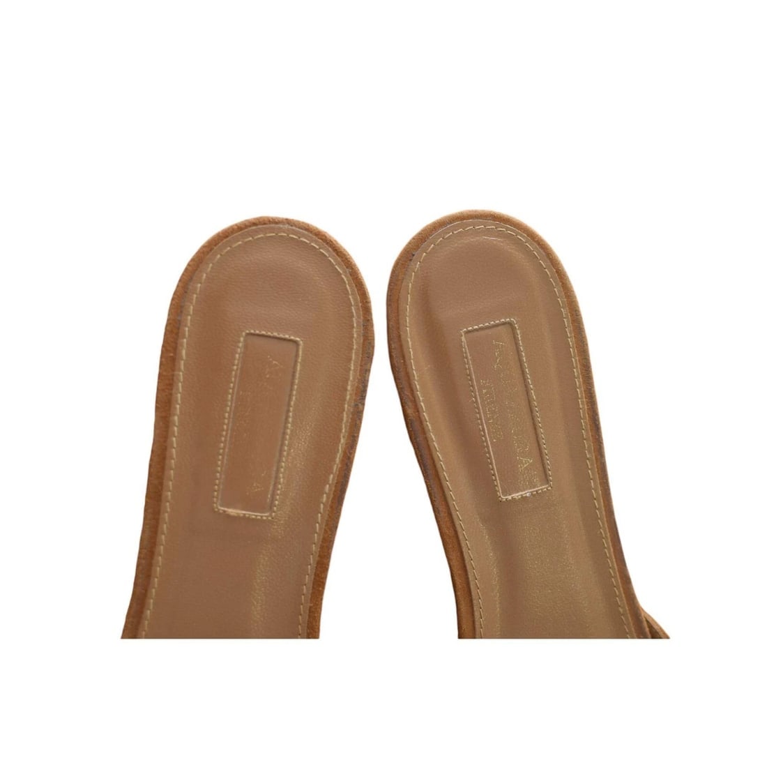 Aquazzura Brown Suede Tassels Fringes Flat Slides Sandal Shoes size 37.5 - 7