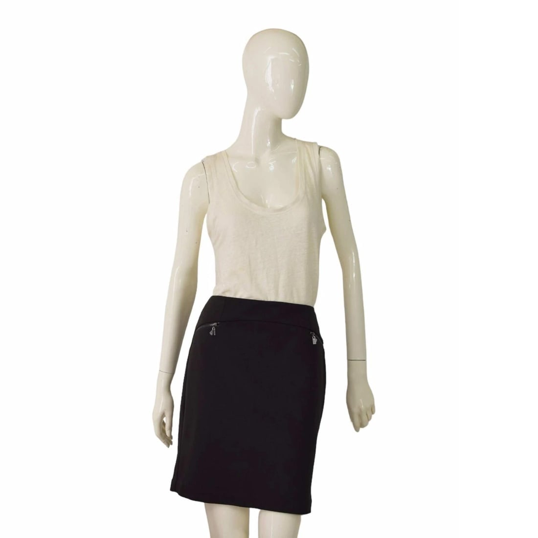 Laundry by Shelli Segal Black Mini length Pencil Polyester Skirt size 6: Title:Laundry by Shelli Segal Black Mini length Pencil Polyester Skirt size 6 Description:T by Alexander Wang Black Ribbed Elasticated Knee Length Skirt size M Laundry by Shelli Segal Black Mini lengt