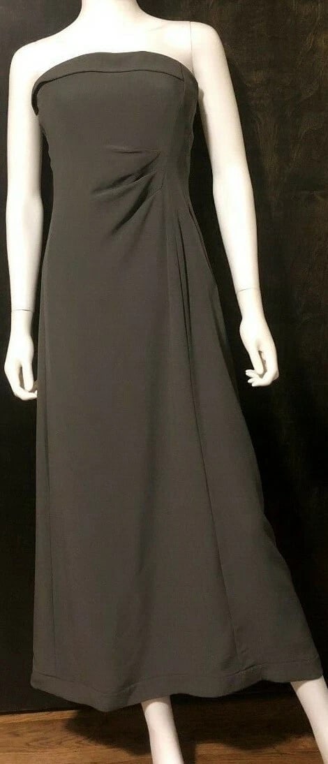 Giorgio Armani Le Collezioni Strapless Green Olive Maxi Evening Dress Size US6 (1 of 8)