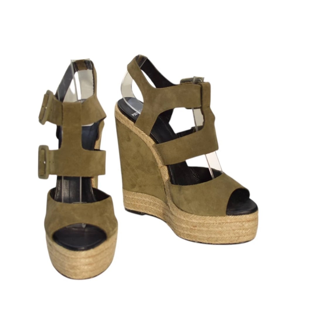 Pierre Hardy Army Green Suede Leather Wedge Strappy Sandals Platform Shoes Sz 41: Title:Pierre Hardy Army Green Suede Leather Wedge Strappy Sandals Platform Shoes Sz 41Description:Sebastian Brown Leather Bronze Wedge Heel Sandal Platform Peep Toe Shoes SZ 36.5 Pierre Hardy Army