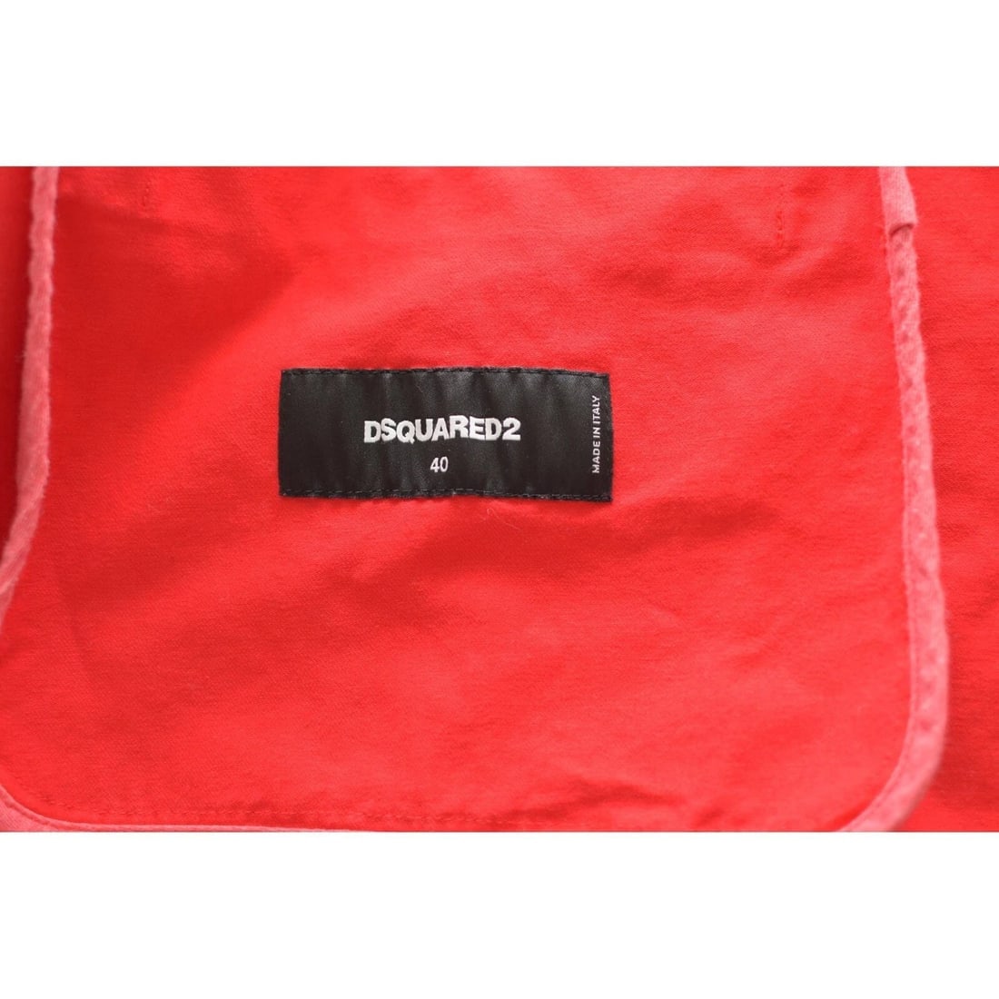 Dsquared2 D2 Red Cotton Double Breasted Black Button Jacket size 40 - 3