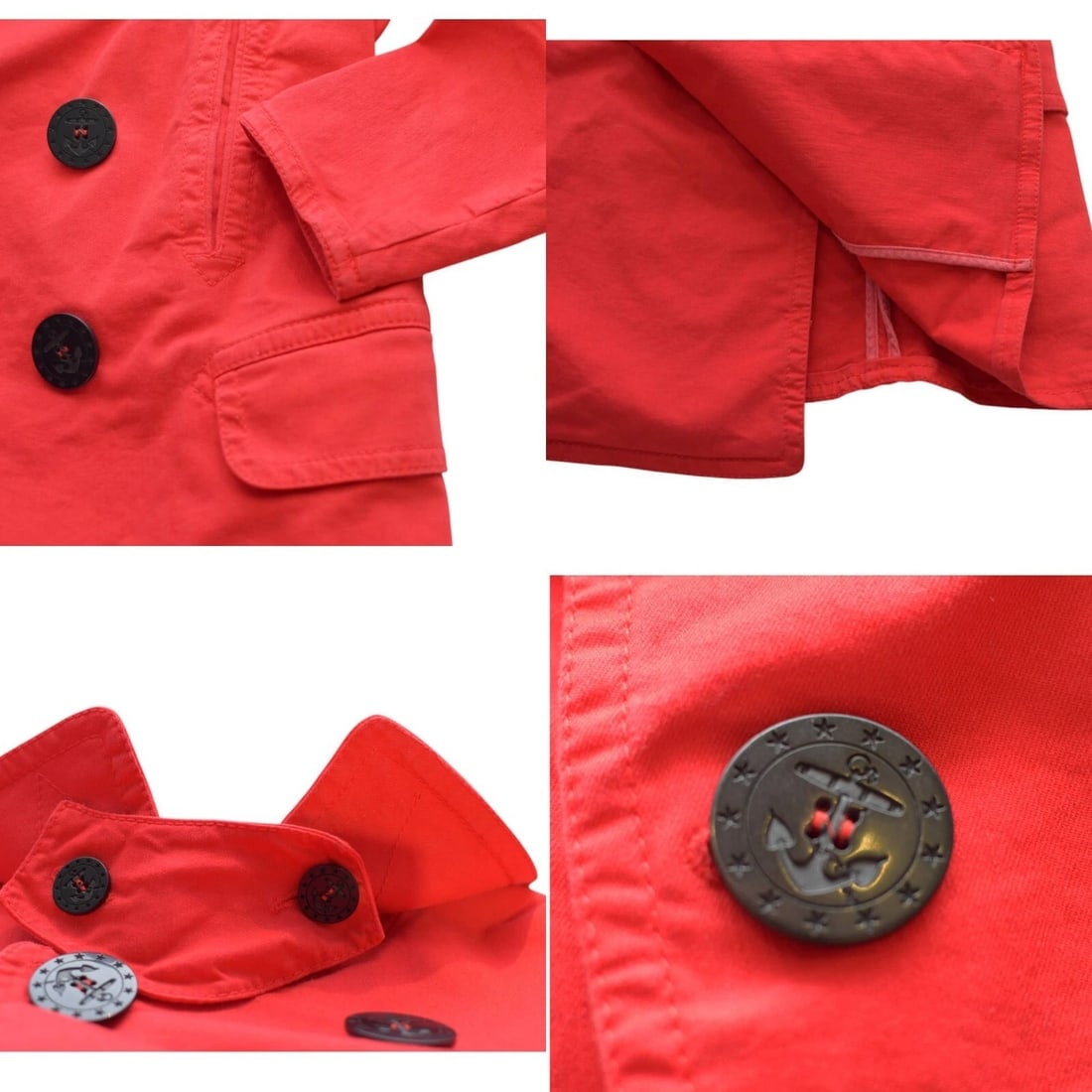 Dsquared2 D2 Red Cotton Double Breasted Black Button Jacket size 40 - 5