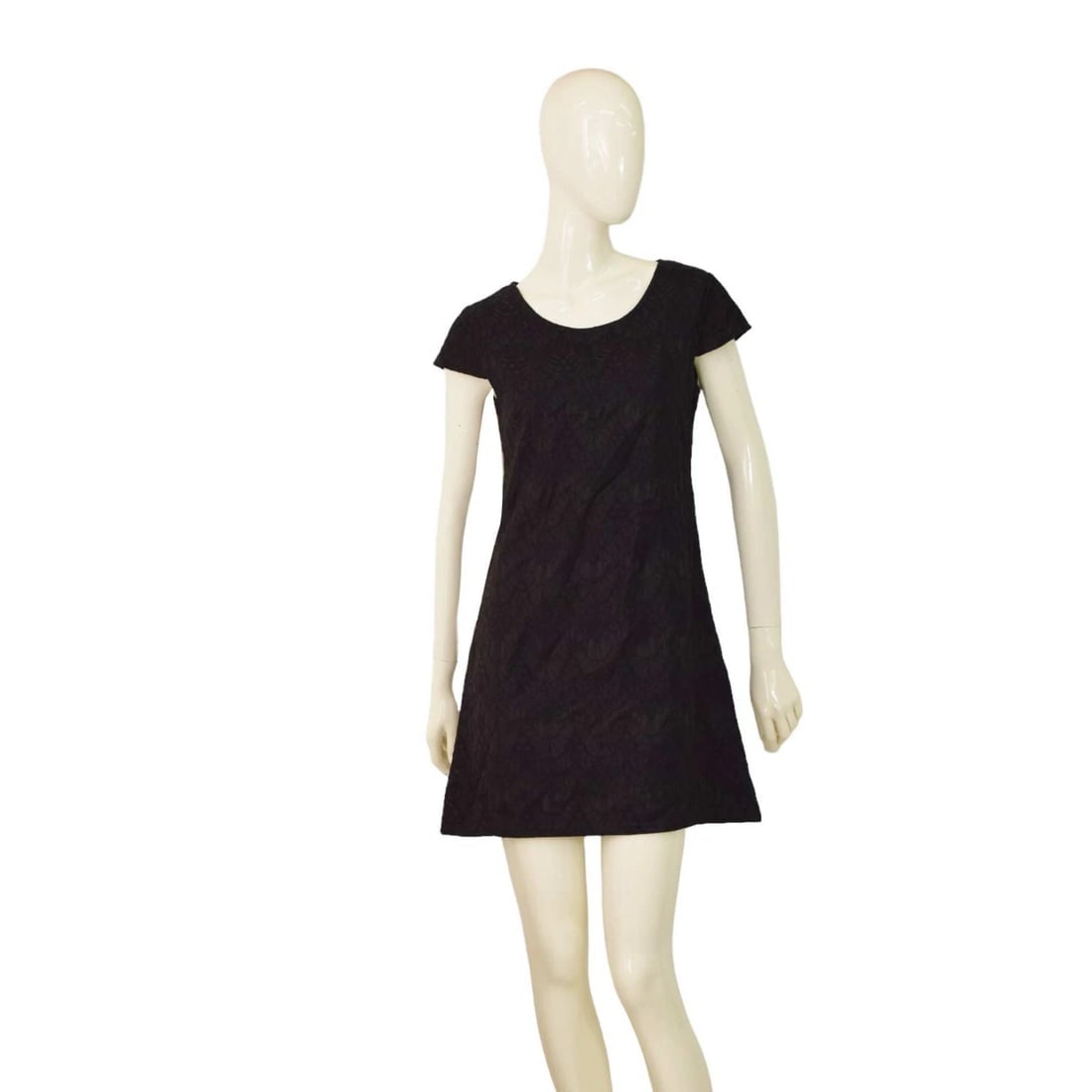 Solitaire Black Floral Lace Mini Length Cocktail Evening dress size S (1 of 5)