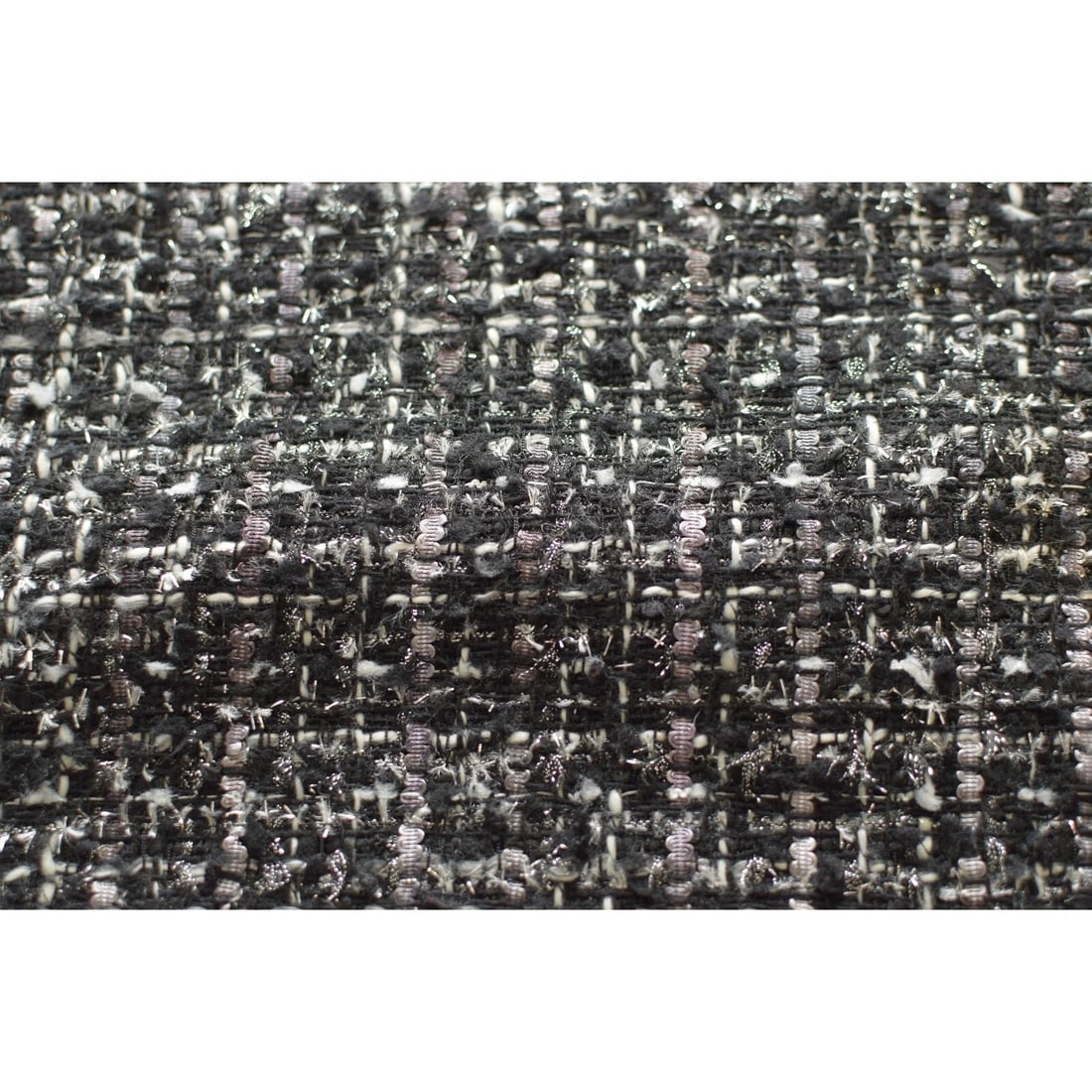 Karl Lagerfeld Black & Gray Tweed Long Sleeve Hooded Top size M - 6