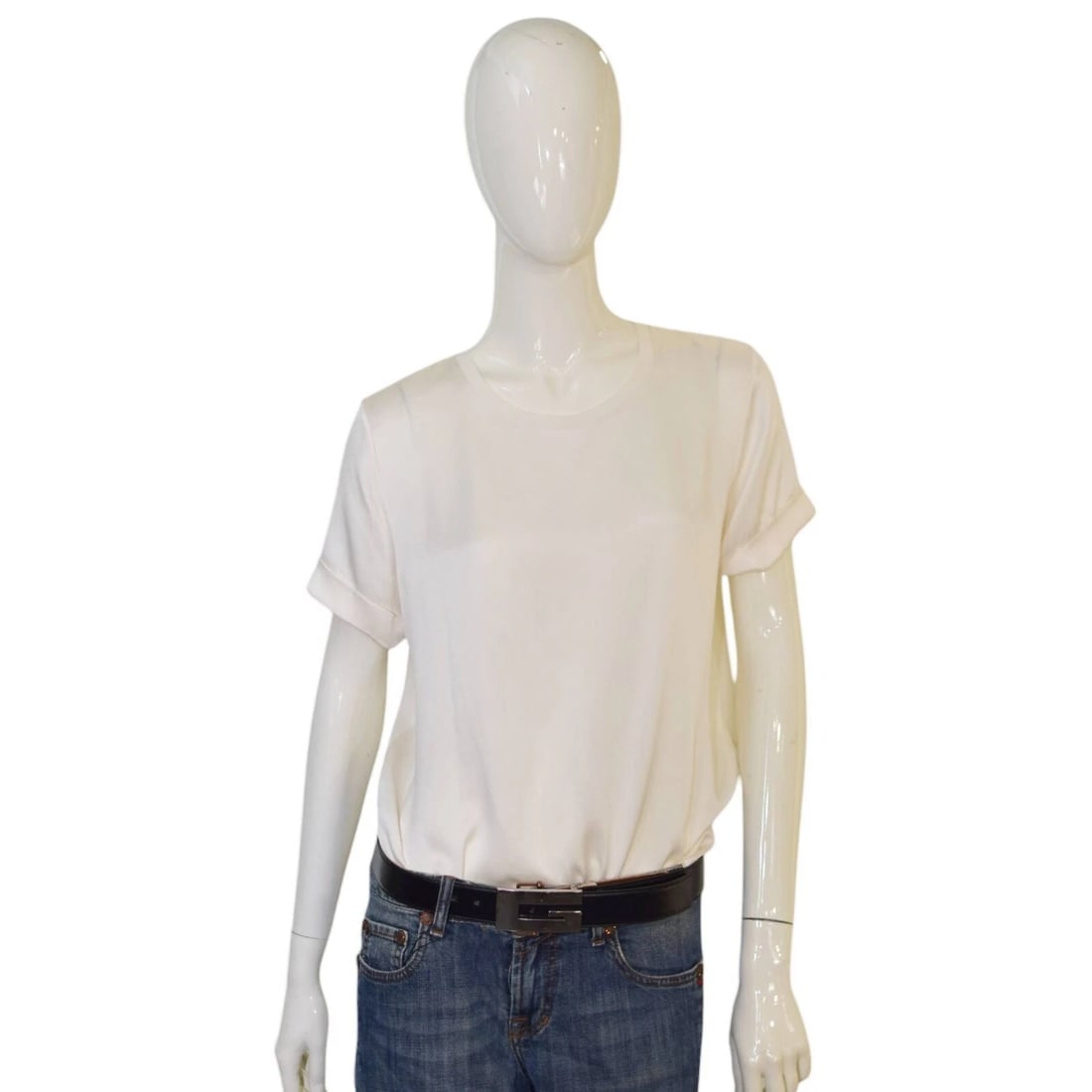 Gucci Black Leather Large G Monogram Silver Tone Buckle Waist Belt size 90 / 36 - 3